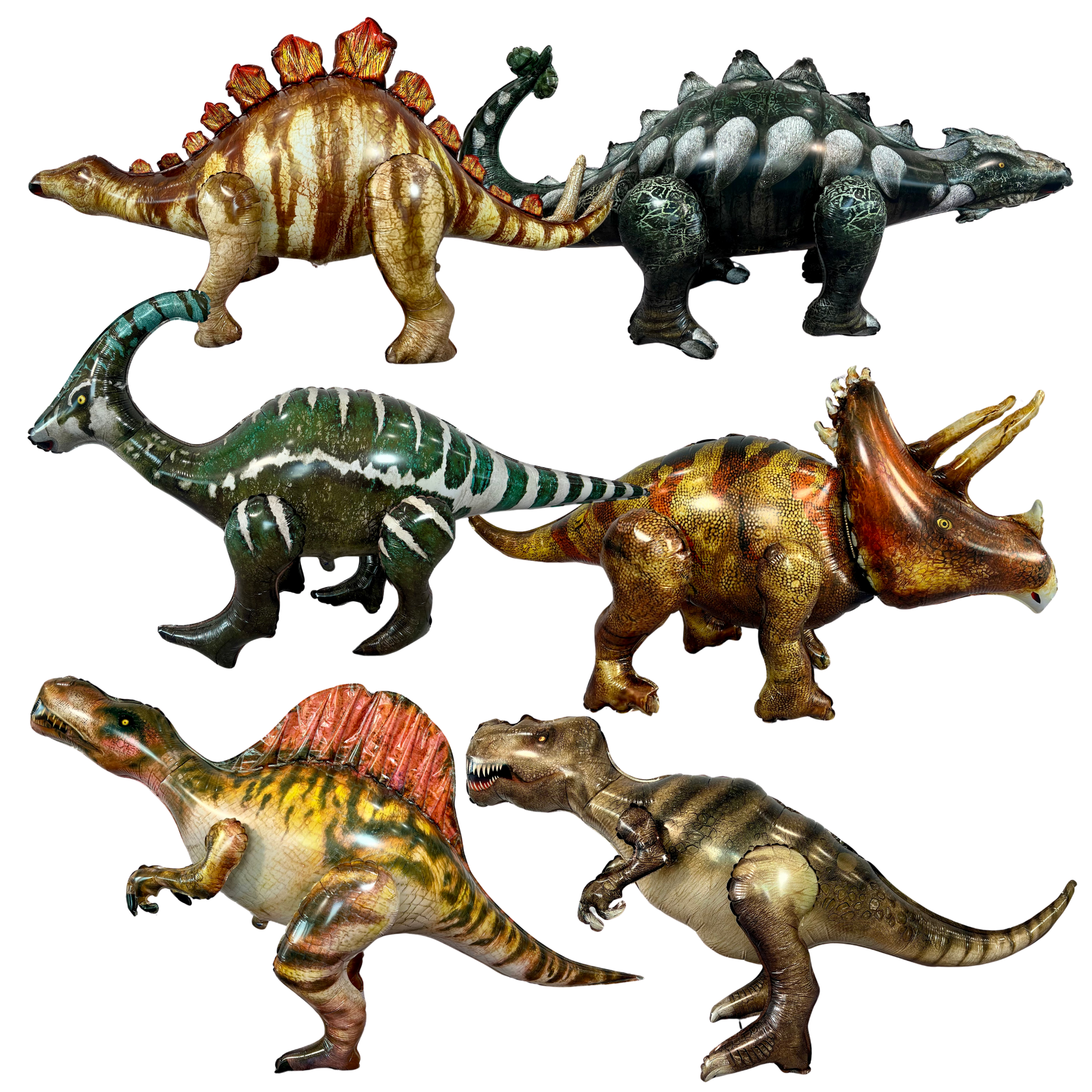 Dinosaur Balloon Set of 6 JUMBO Mylar Gigantic Walking Foil Balloons | Birthday Party Decorations Supplies and Decor | Gifts for Kids