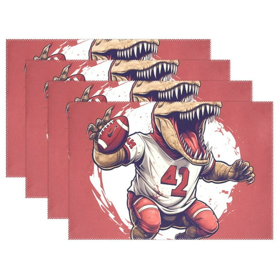 Dinosaur Baseball 12×18 inch Placemats Heat Resistant Washable Foldable Rectangular Placemats Set Decoration Indoor Outdoor for Kitchen Dining Table 1PC