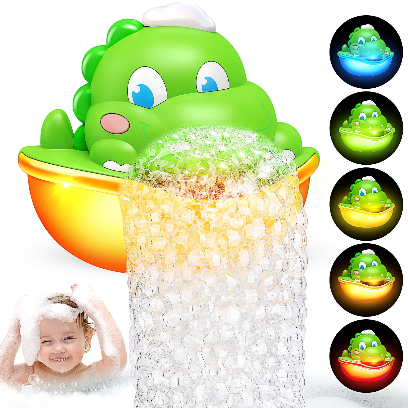 Dinosaur Bath Bubble Machine, Baby Bath Toys, Automatic Bubble Maker