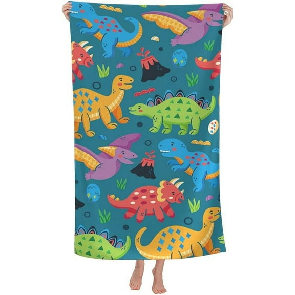 Dinosaur Beach Towels for Boys Kids Beach Towels Bulk Toddler for Travel Pool Personalized Microfiber Oversized Quick Dry Pool Towel 30"x 60"