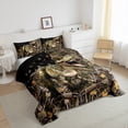 thumbnail image 1 of Dinosaur Bedding Sets Vintage Jungle American Flag Quilt 3D Realistic Dino Comforter Set King,Tropical Tree Branch Wild Animals Duvet Insert Dinosaurios Room Decor, 1 of 6
