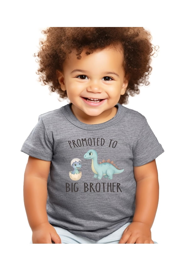 Dinosaur Big Bro Shirt for Boys New Big Brother Dino Sibling T-Shirt Granite Heather Shirt Youth Small