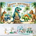 thumbnail image 1 of Dinosaur Birthday Banner Backdrop For Kids Decorations Prehistoric Party Supplies Happy Birthday Backdrop Dino Banner Dinosaur Decorations For Birthday Party 71X43 Inch Home Decor, 1 of 3
