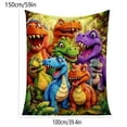 thumbnail image 1 of Dinosaur Blanket Artistic Print Flannel Throw Blanket, Soft Funny Throw Blanket Cute Dinosaurs HD Digital Print Flannel, Contemporary Animal Theme Ultra-Soft Nap for Room DecorB, 1 of 9