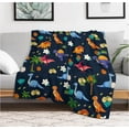 Dinosaur Blanket for Boys, Blueosaur Blanket for Age 1 2 3 4 5 6 7 8 9
