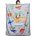 thumbnail image 1 of Dinosaur Blanket for Boys Girls, Flannel Kids Throw Blanket, Ultra Soft Dinosaur Gift Blanket is Suitable for Couch, Sofa, Bed, Camping, Travel All Seasons（ch,Grey） Grey, 1 of 7