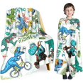 thumbnail image 1 of Dinosaur Blanket for Boys Girls Soft Fleece Kids Baby Boy Suitable Toddler Couch Cute Sofa Bedroom Living Room Gifts Children (Colorful Dino, 40''''x30'''') Dino Boy, 1 of 5