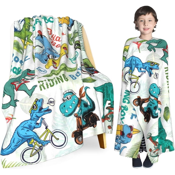 Dinosaur Blanket for Boys Girls Soft Fleece Kids Baby Boy Suitable Toddler Couch Cute Sofa Bedroom Living Room Gifts Children (Colorful Dino, 40''''x30'''') Dino Boy