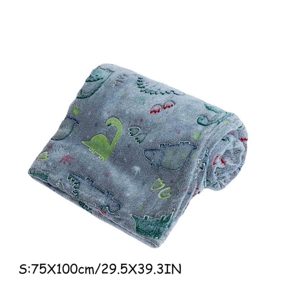 Dinosaur Blanket for Boys Glow in The Dark Blanket Dino Throw Birthday Gifts for Kids Toddlers Soft Warm Cozy Cute Dinosaur Gifts for Girls Dinosaur Room Decor Glowing Blanket 29.5X39.3in