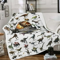 Dinosaur Blanket for Boys - Jurassic Dino Kids Teens Sofa Bed Plush Blanket, Soft Cozy Flannel Blanket Dinosaur Room Decor Gifts for Boys 50x60 Inches