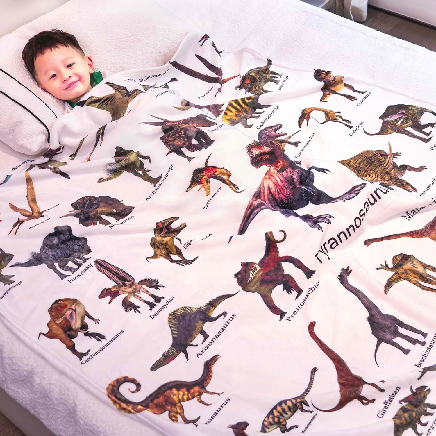 Dinosaur Blanket for Boys, Kids Blanket Super Soft and Cozy 50×60in Funny Dinosaur Throw Blanket Design is Gift for Kids,Fluffy Cozy Fleece Toddler Blanket