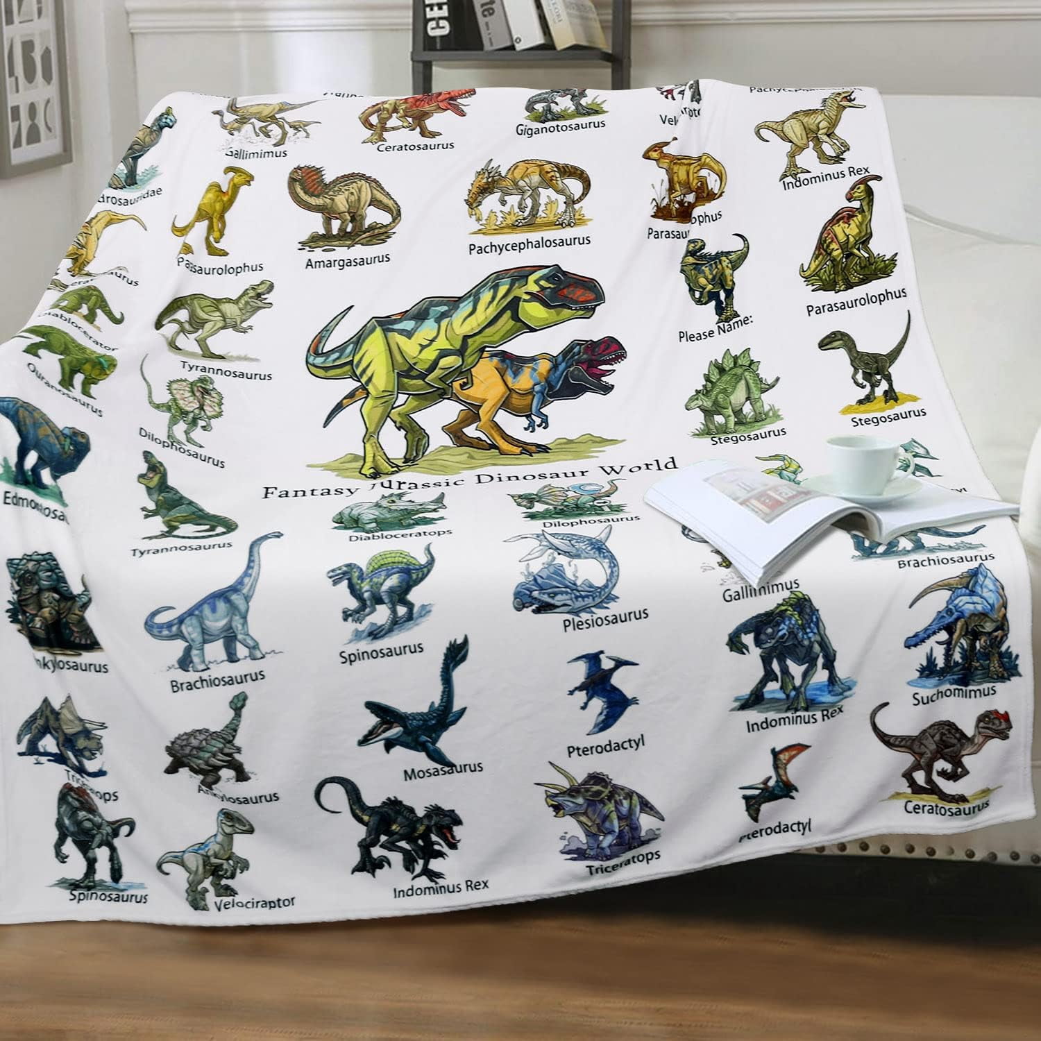 Dinosaur Blanket for Boys Teens - Jurassic Dino Park World Kids Sofa Bed Blanket - Soft Cozy Flannel Throw Blanket Funny Dinosaur Gifts for Jurrassic Dinosaur Fans 50x60 Inch Toy