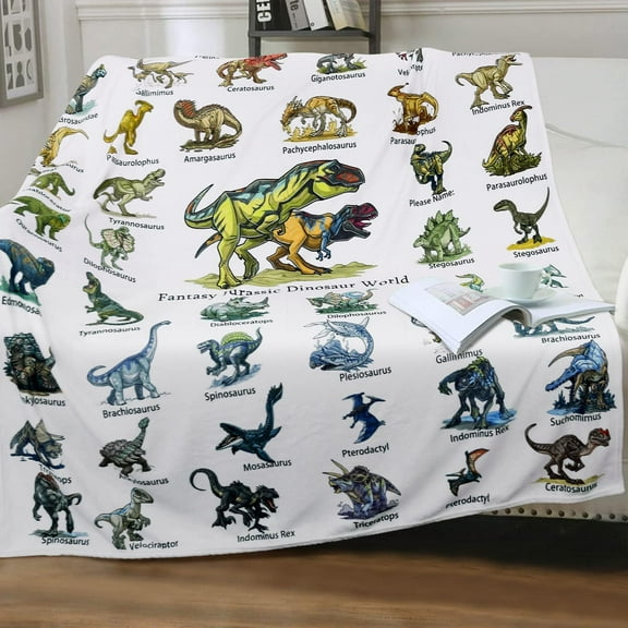 Dinosaur Blanket for Boys Teens - Jurassic Dino Park World Kids Sofa Bed Blanket - Soft Cozy Flannel Throw Blanket Funny Dinosaur Gifts for Jurrassic Dinosaur Fans 50x60 Inch Toy