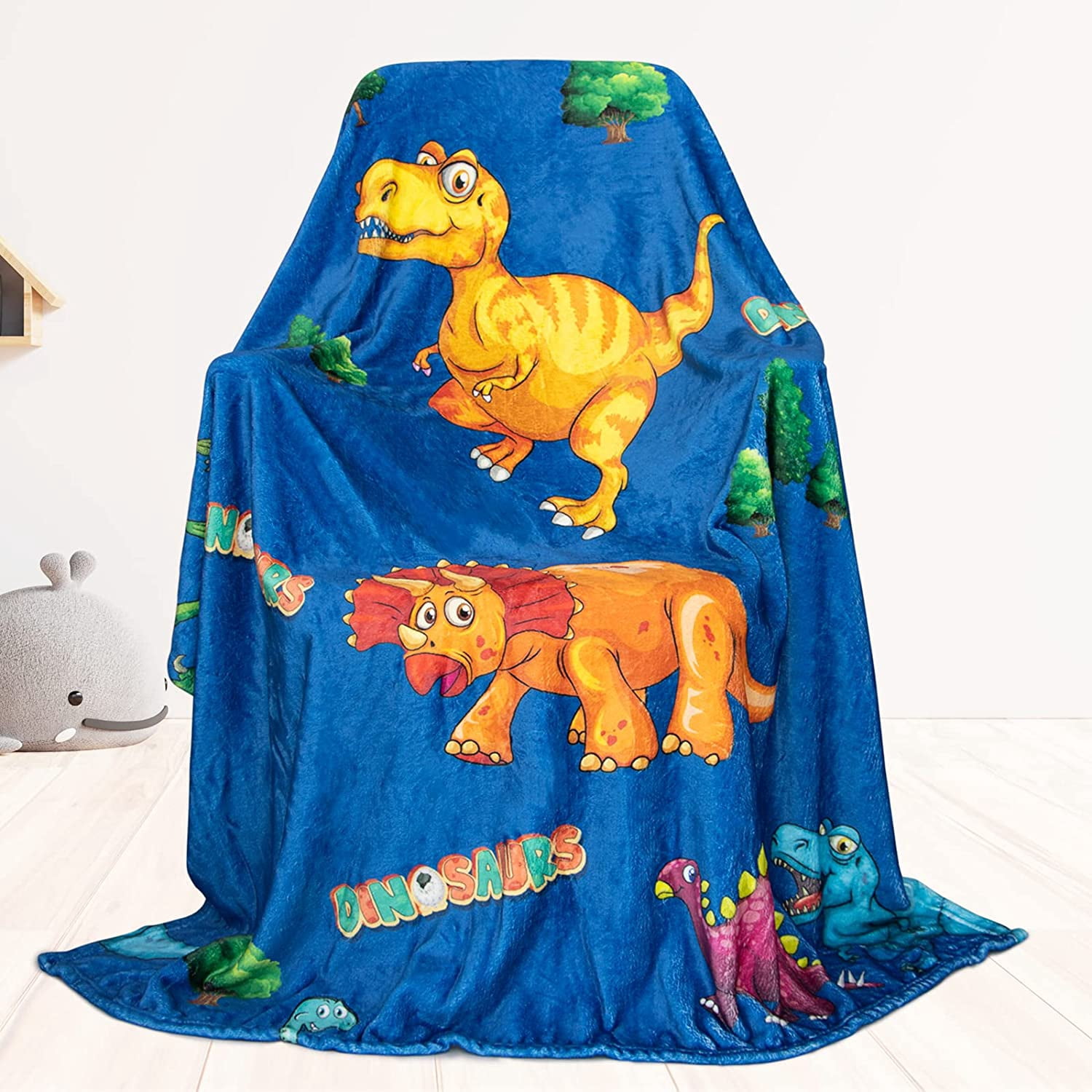 Dinosaur Blanket for Boys Teens Kids - Dino Throw Blanket Dinosaur Room Decor Gifts for Children-Soft Cozy Flannel Throw Blanket for Sofa Bed Couch,Funny Dinosaur Gifts for Dinosaur Fans 50X60