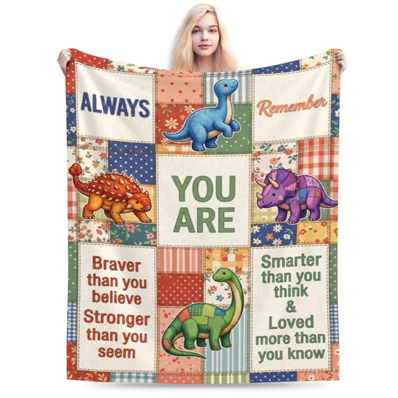 Dinosaur Blanket Cozy Soft Flannel Plush Warm Breathable Bedding Accessory for Sofa Bed Couch Living Gift 50x40