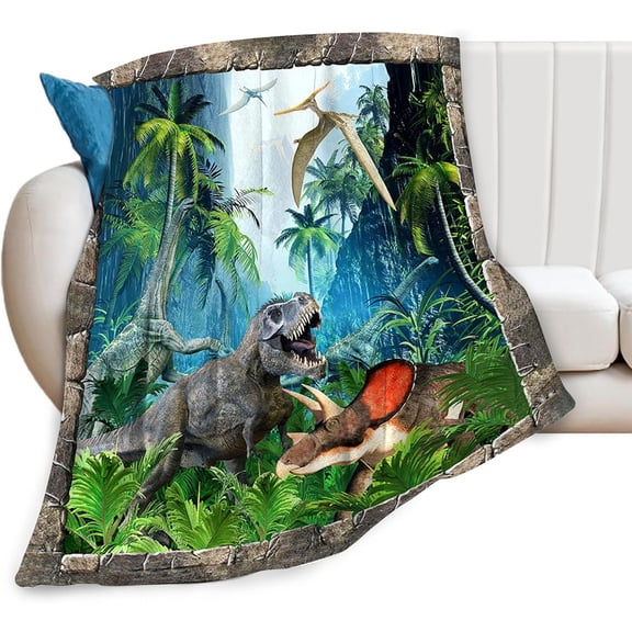 Dinosaur Blanket Dinosaur Gifts for Boys Men Dinosaur Throw Blanket for Couch Sofa Bed Soft Warm Flannel Fleece 40"x50"