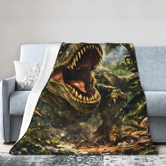 Dinosaur Blanket Gift Cozy Soft Home Decor Tyrannosaurus Rex Throw Blanket for Dinosaur Lovers 50x40