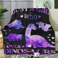 thumbnail image 1 of Dinosaur Blanket Gift for Girls, Plush Just A Girl Who Loves Dinosaurs Soft Throw Blanket, Kids Dino Comfy Sheet Jurassic Animal Lover Fans Gifts, Dinosaurs Flannel Blanket for Couch Sofa(60"x80"), 1 of 8
