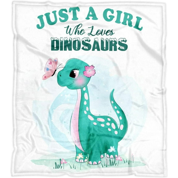 Dinosaur Blanket for Girls - Jurassic Dino World Park Kids Blanket - Dinosaur Room Decor for Girls, Jurrassic Dinosaur Gifts Soft Flannel Sofa Bed Throw Blanket 50x60 Inch Toy