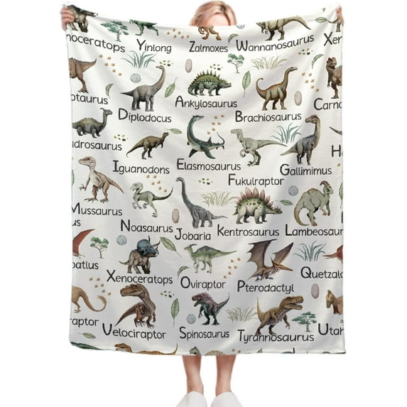 Dinosaur Blanket for Kids Boys Types of Dinosaurs Gifts for Toddler Dinosaur Lovers Super Soft Flannel Throw Blanket for Sofa Camping Travel Bed Home Dinosaur Room Decor,30"x40"for Baby/Pets