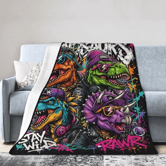 Dinosaur Blanket Throw Blanket Soft Comfortable Home Decor Gift for Dinosaur Lovers and 50x40
