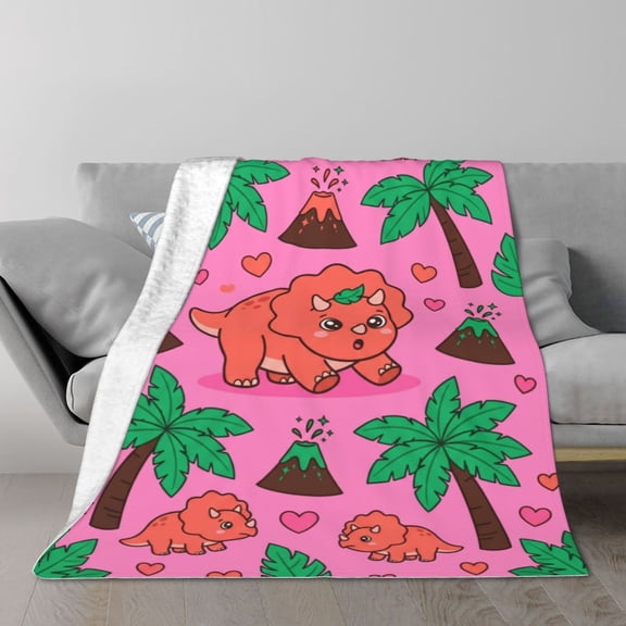 Dinosaur Blanket Throw Soft Flannel Bed Blankets for Sofa Couch Home Decor All Season Cozy Warm Lightweight Decorative Bedding Cover Plush Flannel 50x40