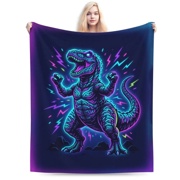 Dinosaur Blanket Throw Soft Flannel Bed Blankets for Sofa Couch Home Decor All Season Cozy Warm Lightweight Decorative Bedding Cover Plush Flannel 50x40