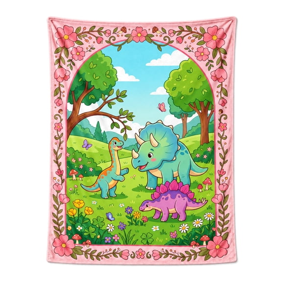 Dinosaur Blanket Throw Soft Flannel Bed Blankets for Sofa Couch Home Decor All Season Cozy Warm Lightweight Decorative Bedding Cover Plush Flannel 50x40