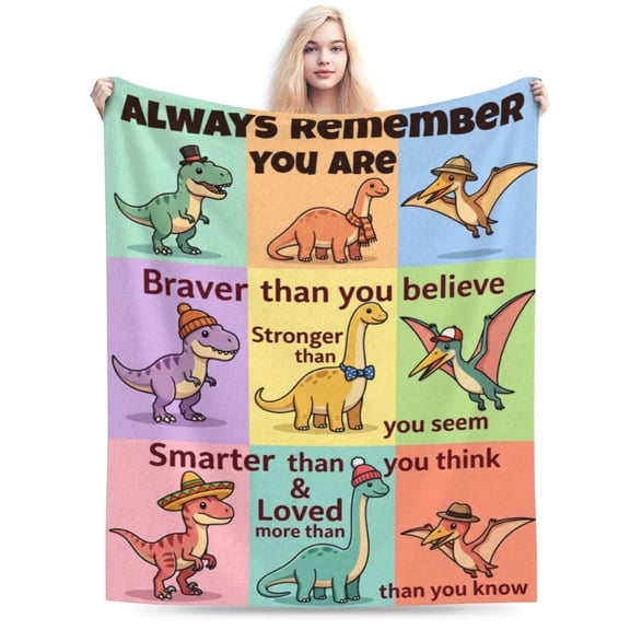 Dinosaur Blanket for Birthday Gift Cozy Soft Lightweight Flannel Throw Blanket for Couch Bed Living Room Bedroom Home Decor 50x40