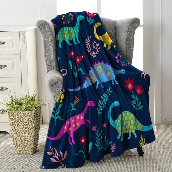 Dinosaur Blanket for Girls Boys Cute Kids Throw Blankets, Soft Plush Fleece Flannel Dino Blanket for Couch Bed Sofa Boy''s Room Decor 50x40 Inch