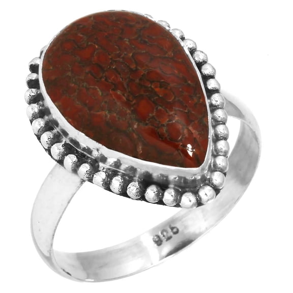Dinosaur Bone Ring 925 Sterling Silver Women Jewelry