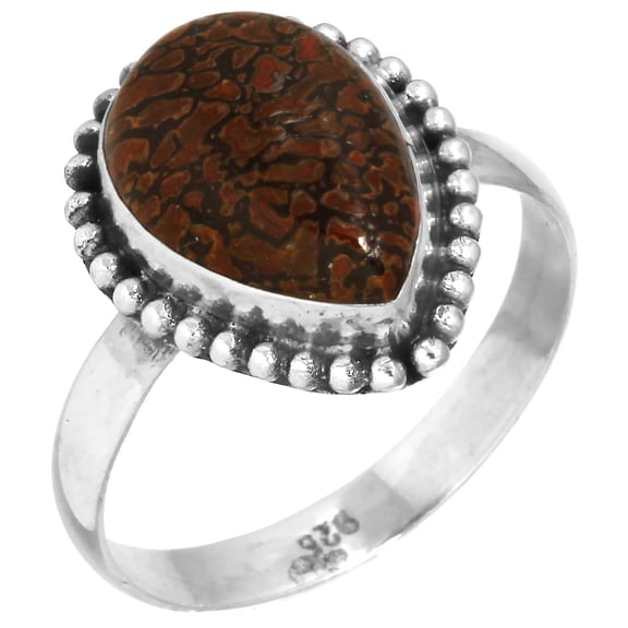Dinosaur Bone Ring 925 Sterling Silver Women Jewelry
