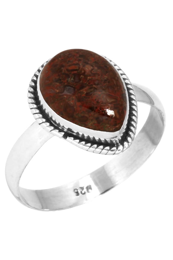 Dinosaur Bone Women Jewelry 925 Sterling Silver Ring