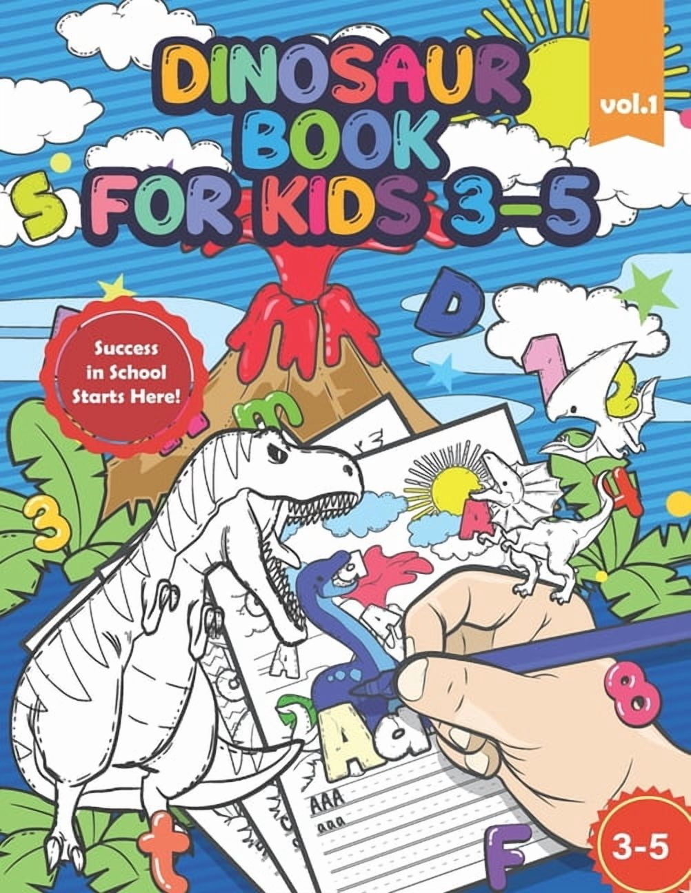 Dinosaur Book for Kids 3-5: Handwriting Practice Workbook for Preschool ...