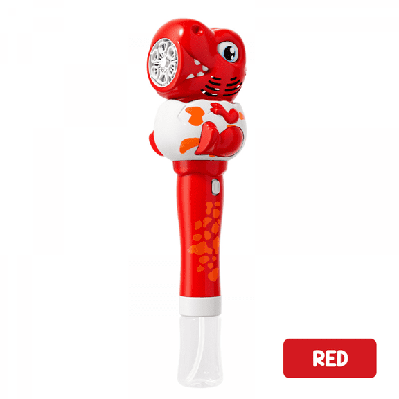 Dinosaur Bubble Wand for Kids, Automatic Bubble Maker for Boys Girls Outdoor Play Garden Yard Party Bubble Fun Gifts Idea(Red)