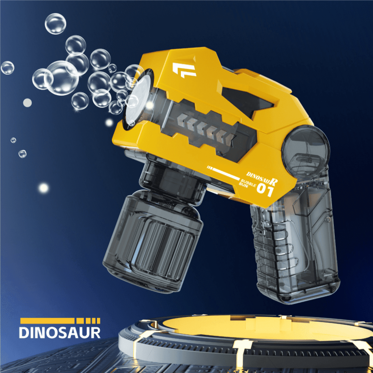 Dinosaur Bubbles Machine Portable Electric Bubble Maker Blower for Kids Outdoor Toys Christmas Gifts(Yellow)