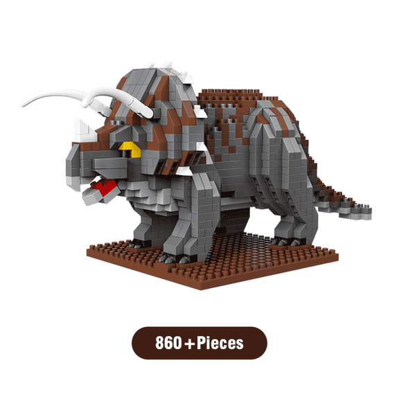 Dinosaur Micro Building Blocks, 860+Pieces Velociraptor Tyrannosaurus Rex DIY Mini Diamond Blocks Bricks Toy for Boys Age 6+ Teens Adults