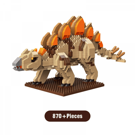 Dinosaur Building Blocks Set for Adults Micro Bricks Dino Figures Model Kit with Display Base for Kids Ages 14+ Fun to Build Dinosaur Set & Gifts(870+Pieces)