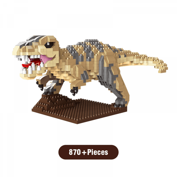 Dinosaur Building Blocks Set for Adults Micro Bricks Dino Figures Model Kit with Display Base for Kids Ages 14+ Fun to Build Dinosaur Set & Gifts(870+Pieces)