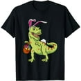 thumbnail image 1 of Dinosaur Bunny Ears Easter Egg Hunting T-Rex Spring T-Shirt, 1 of 5