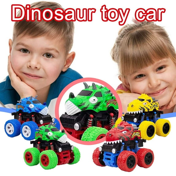 Dinosaur Car Toy, Friction Powered Dinosaur Vehicles Toy, Push and Go Monsters Truck Toy, Four-Wheel-Drive Inertial Sport Vehicle Toy for Birthday Party Holiday Christmas Gift