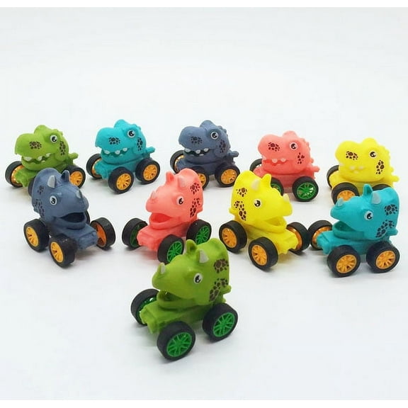Dinosaur Cars, Pull Back Cars Dinosaur Toys for Kids, 10 Pack Dino Cars Toys for Toddlers, Mini Monster Dinosaur Pull Back Vehicles Monster Trucks T-Rex Dinosaur Games Gift for