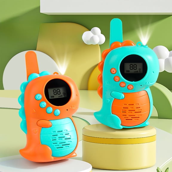 Dinosaur Cartoon Kids Walkie Talkie,Wireless Long Range Parent Child Toy,Stable Signal Clear Voice Communication,Portable Handheld Interactive Game Tool,Outdoor Fun Activity Gift for Boys Girls