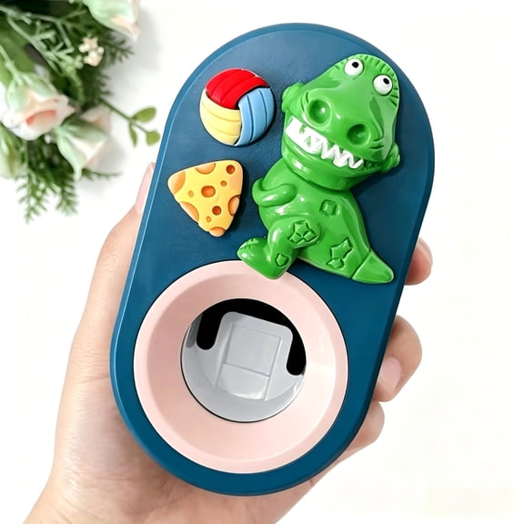 Dinosaur Cartoon Toothpaste Dispenser, Automatic Wall Mount Toothbrush Holder