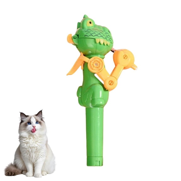 Dinosaur Cat Teaser Toy With Catnip Ball Holder And Handheld Rod For Interactive Pet Play