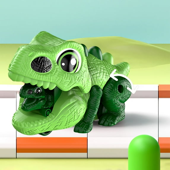 Dinosaur Catapult Toy - Cute Ejecting Dinosaur Game for Kids, Fun Sliding Simulation Model in 4 Colors (Red, Blue, Yellow, Green), 5.5x3.5x2.7 Inches, Great Indoor Puzzle Activity for Toddlers