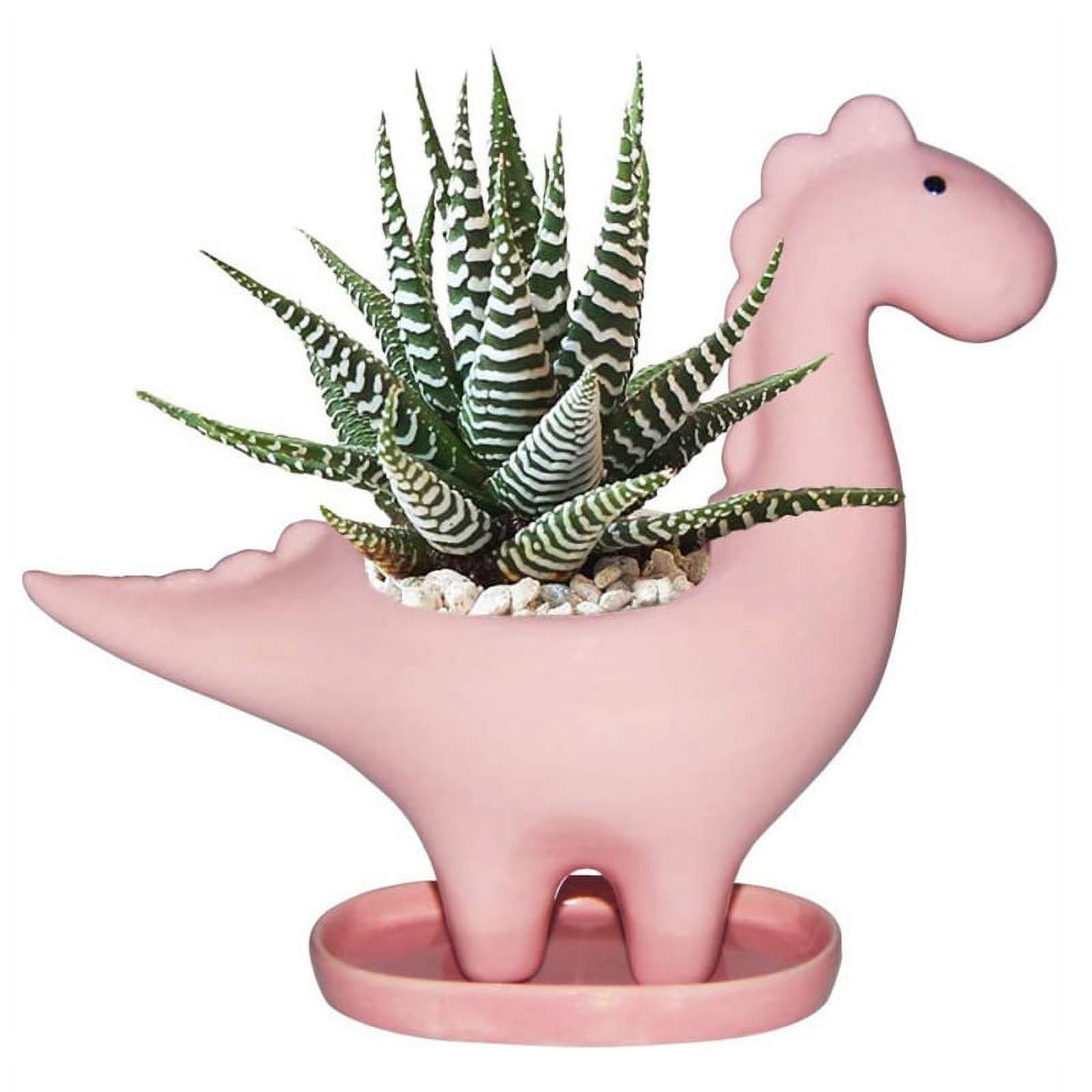 Dinosaur Ceramic Flowerpot Cartoon Animal Shaped Flower Pot Decor Tyrannosaurus Succulent Plant