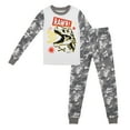 thumbnail image 1 of Dinosaur Character with Camo Pattern Youth Long Sleeve Pajama Set-4, 1 of 4