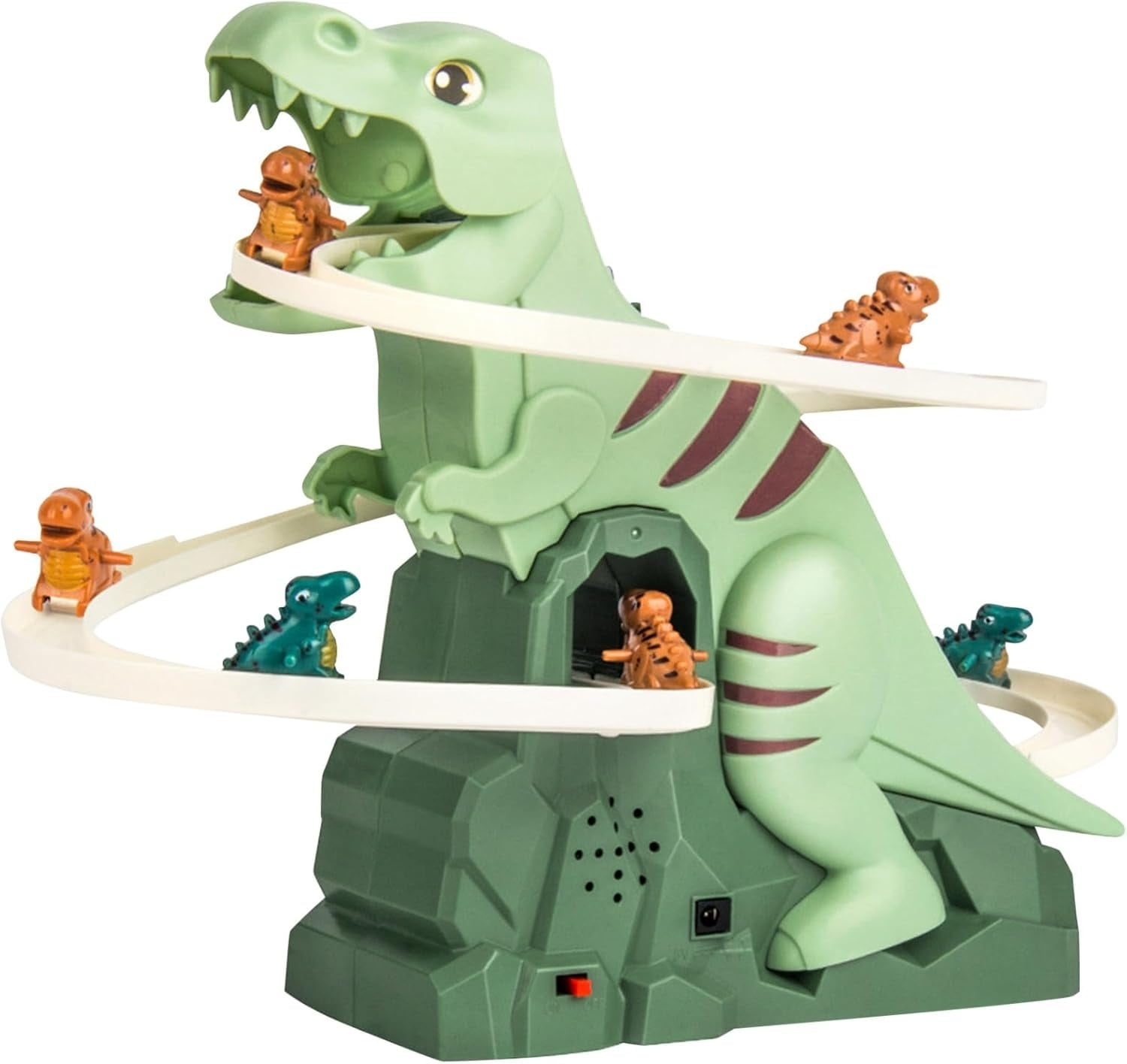 Dinosaur Chasing Race Track Game Set Double Loop Track Slide Toy Climb ...