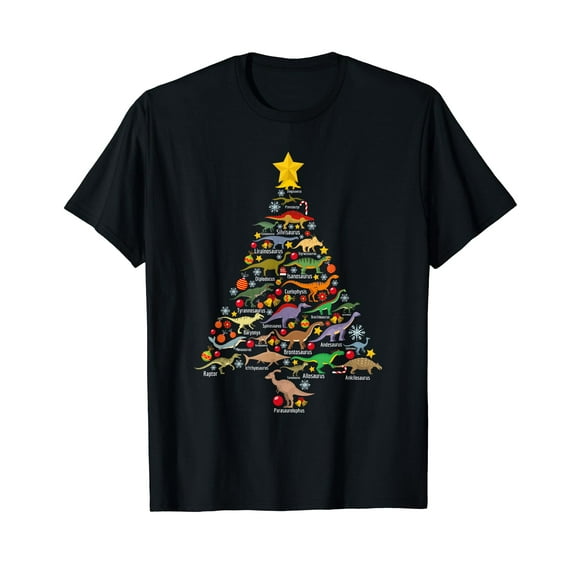 Dinosaur Christmas Tree Dino TRex Paleontologist Xmas Men T-Shirt